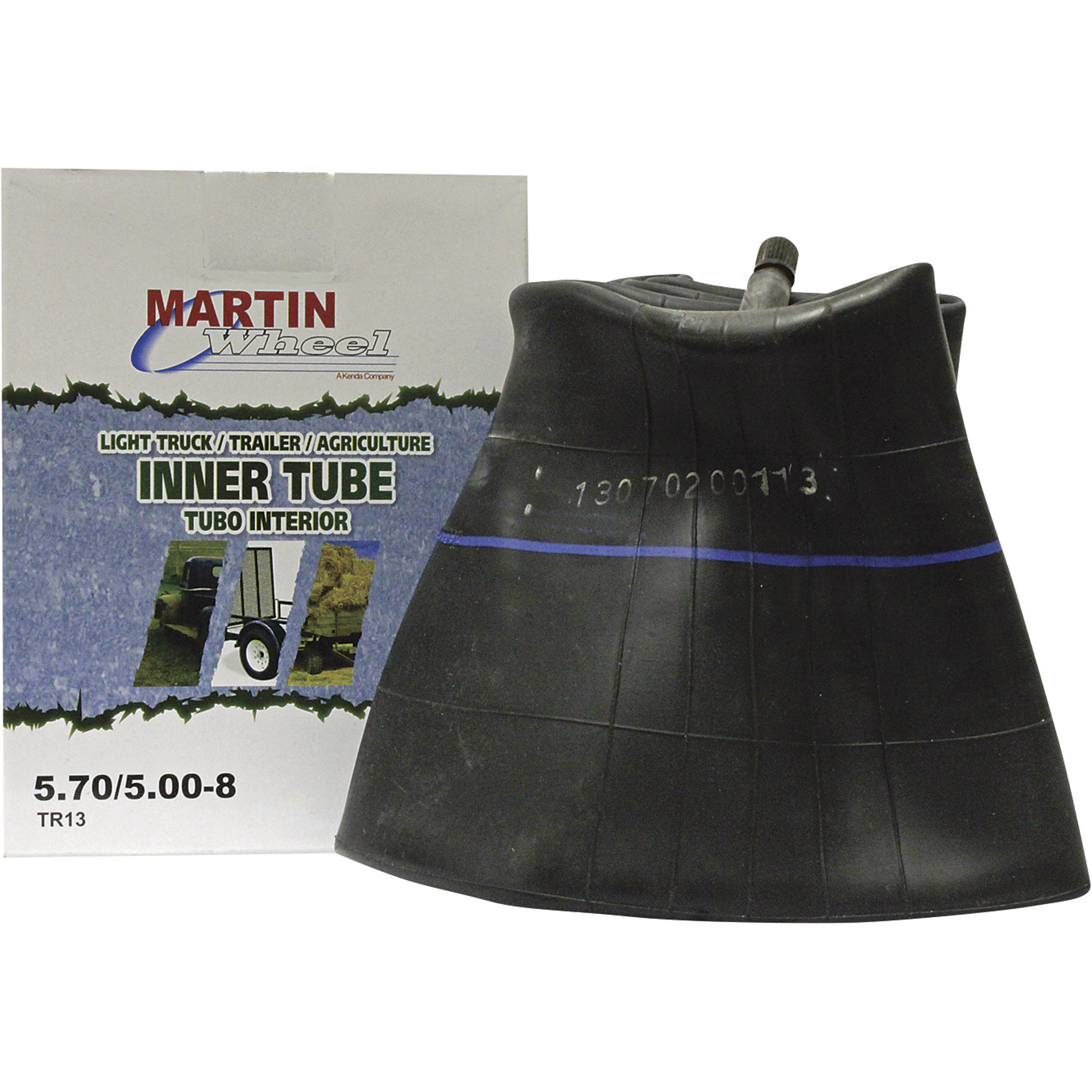Martin Wheel Inner Tube with Straight Stem, 8in., Model# T508K